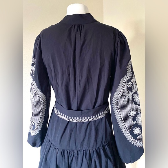 7 For All Mankind navy  mini beautiful boho dress cotton summer/vacation. - Picture 6 of 6